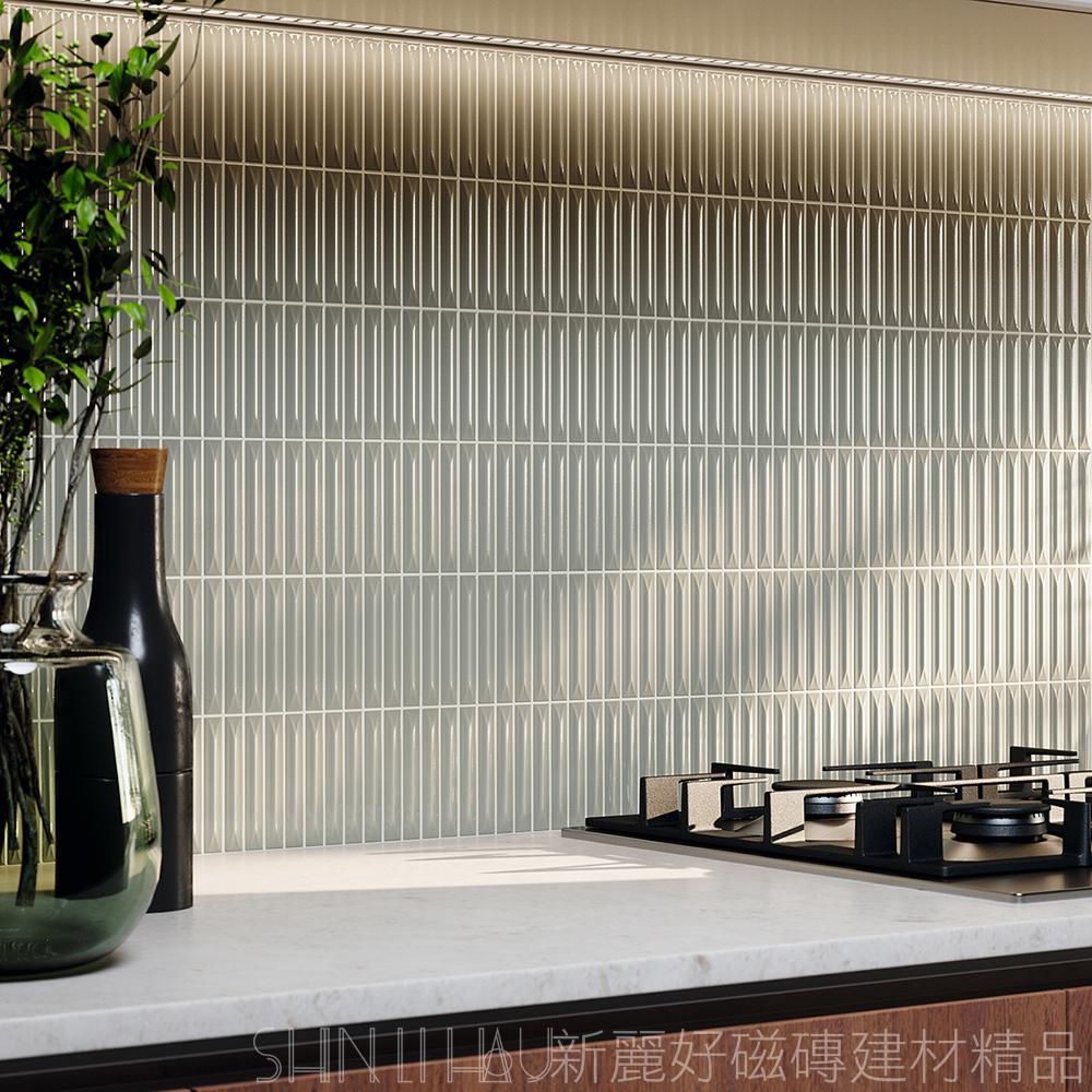 箭序磁磚系列｜細長箭形壁磚｜多色可選｜廚房背牆／浴室牆面設計詳樣式圖