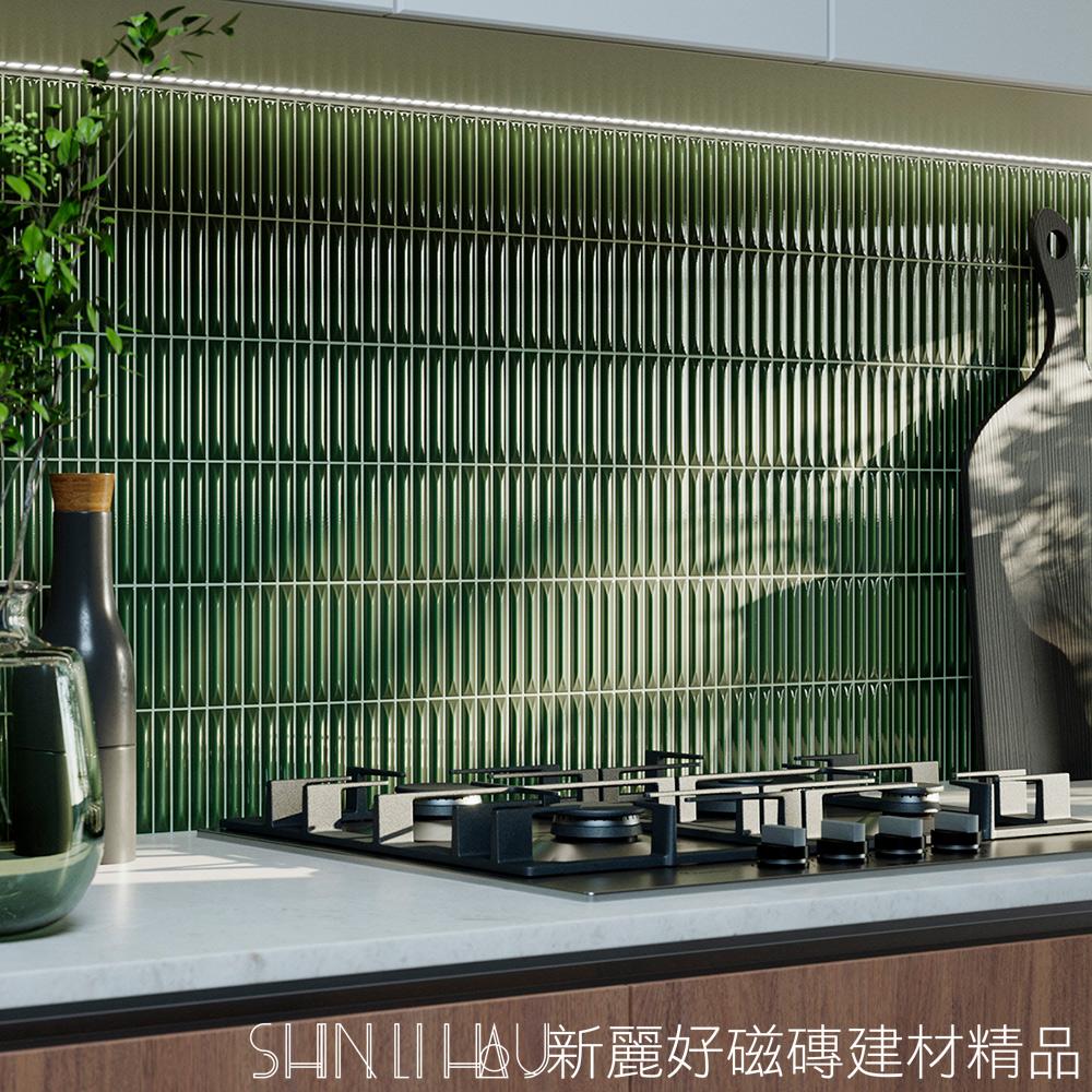 溫潤植栽系、北歐風-箭序立體壁磚-維多利亞綠詳樣式圖